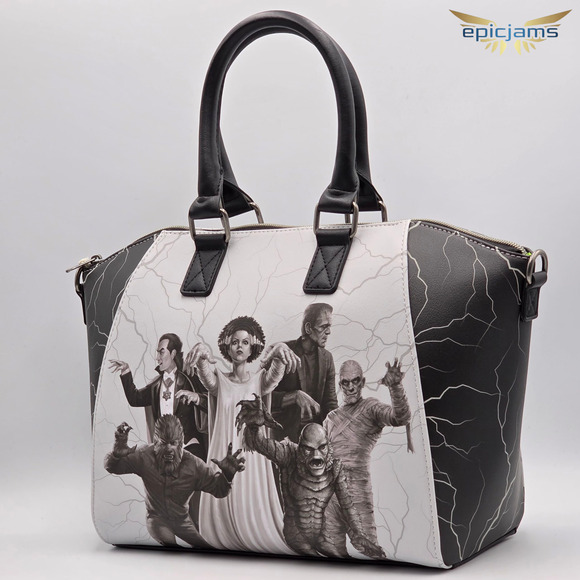 Loungefly Universal Monsters Glow-In-The-Dark Satchel Bag - Picture 3 of 6